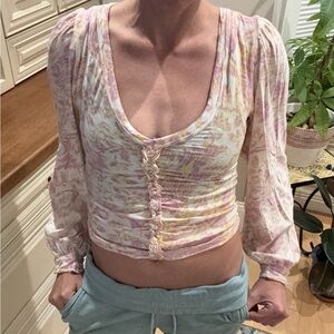 Free people crop top with ruffle detail